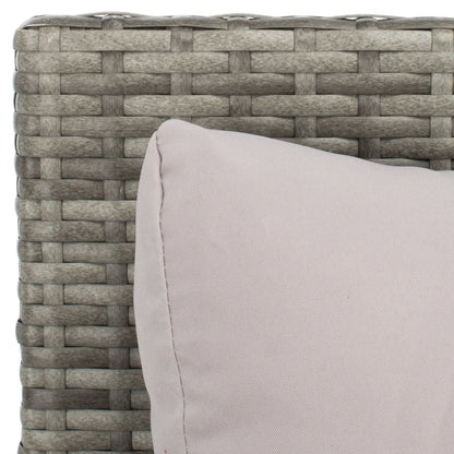 Lit de repos d'extérieur SAFAVIEH Taniyah en osier avec oreiller et coussins - 53 L x 28 P x 62 H