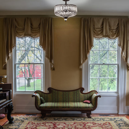 Luminaire semi-encastré en verre à plusieurs niveaux Silver Orchid Furey, bronze/or - 14,75 L x 14,75 l x 15,25 H