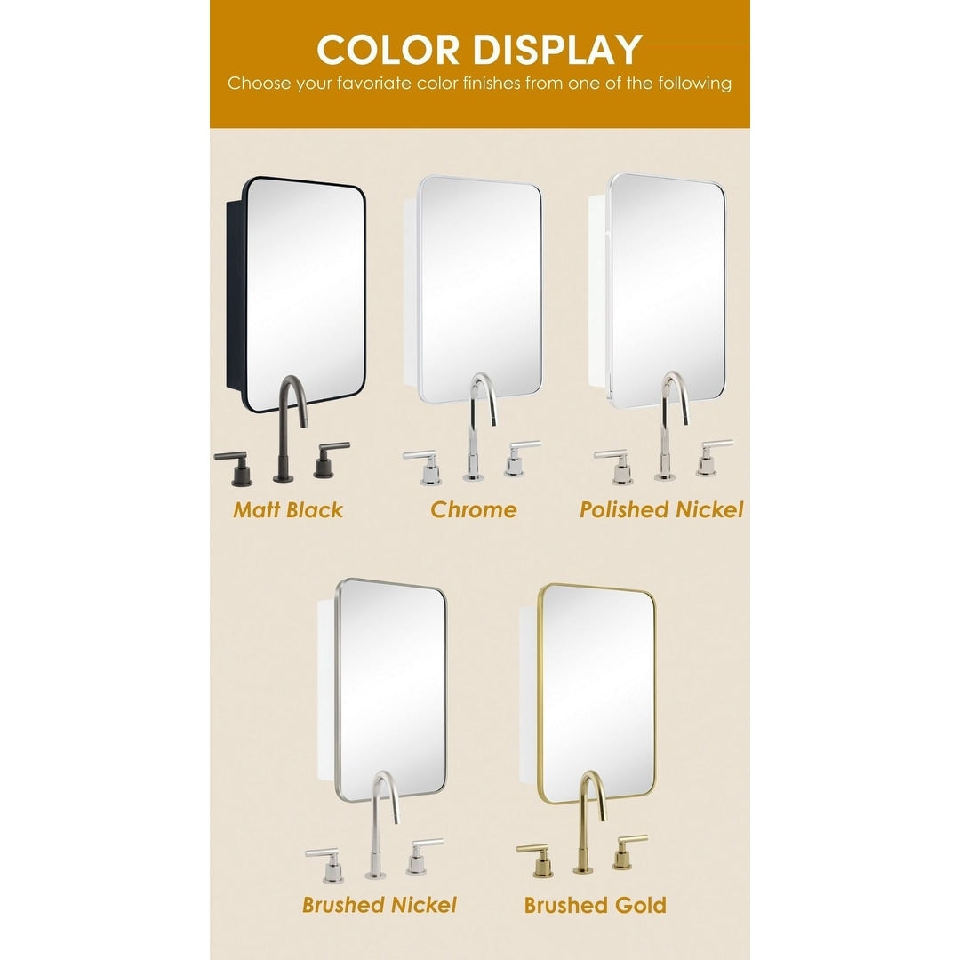 Armoire à pharmacie encastrée ou à montage en surface TEHOME Garnes avec étagères réglables