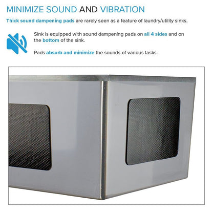 Évier de buanderie et lavabo en acier inoxydable Transolid EWS-2422S de 24 po de largeur x 22 po de profondeur x 35 po de hauteur - 24 po x 22 po