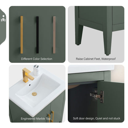 Meuble-lavabo simple Vanity Art 20, 24 ou 30 avec dessus en céramique