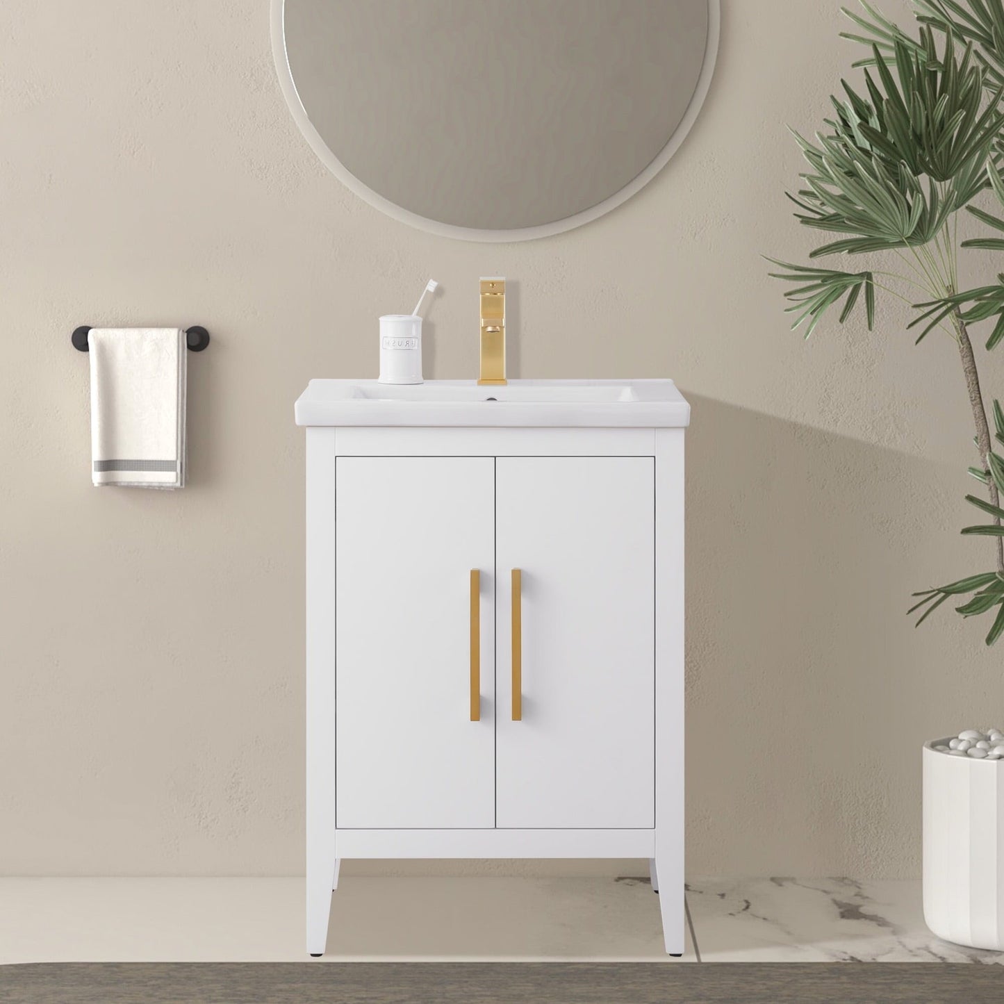 Meuble-lavabo simple Vanity Art 20, 24 ou 30 avec dessus en céramique