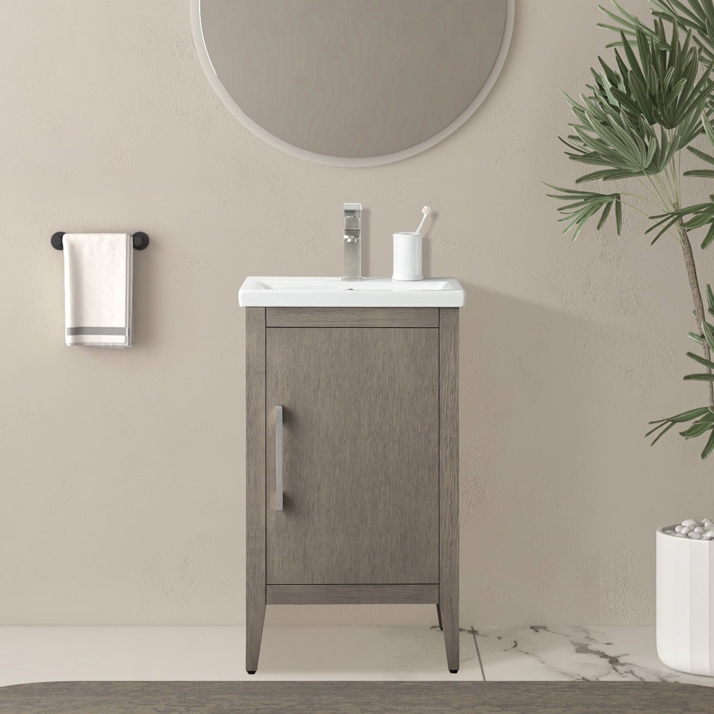 Meuble-lavabo simple Vanity Art 20, 24 ou 30 avec dessus en céramique