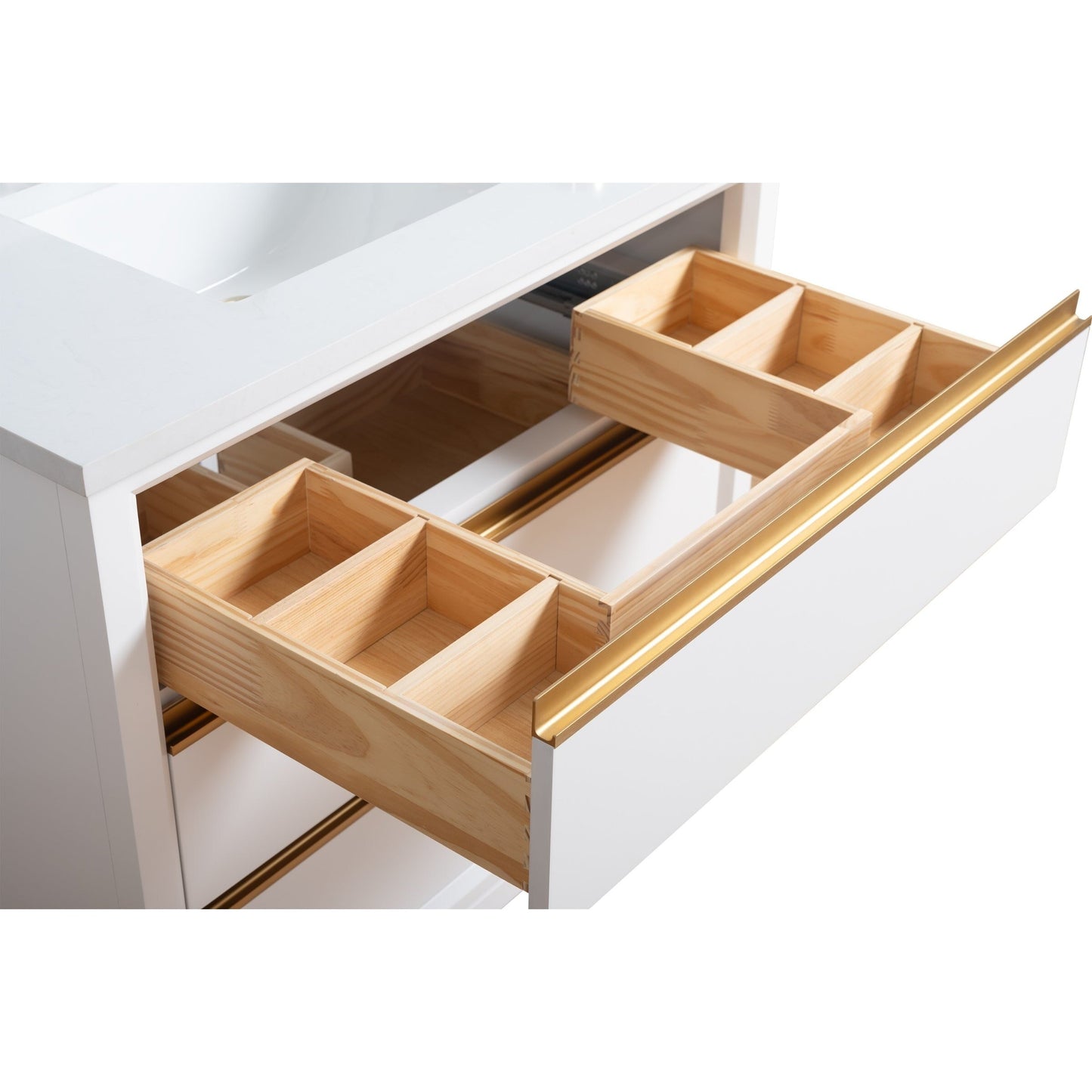 Meuble-lavabo de salle de bain Vanity Art avec lavabo en céramique et plateau en marbre reconstitué