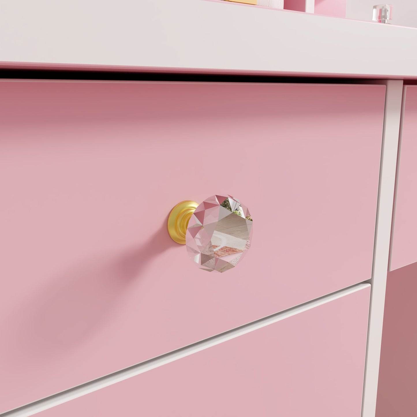 Ensemble de coiffeuse avec miroir et lampe, coiffeuse de maquillage avec tabouret