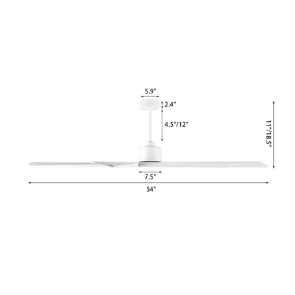 Ventilateur de plafond d'intérieur WINGBO 54 pouces avec moteur à courant continu sans éclairage - N/A