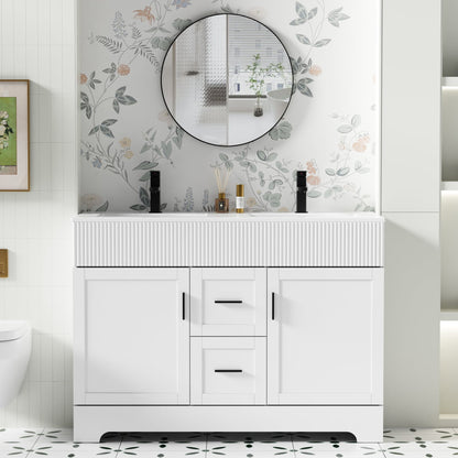 Ensemble de meuble-lavabo Wavy Line 30/36/48 avec lavabo et robinet
