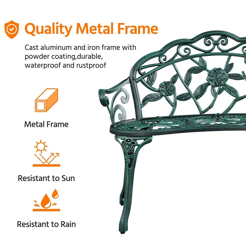Banc de jardin en métal d'extérieur Yaheetech - N/A
