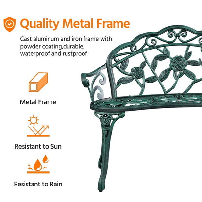 Banc de jardin en métal d'extérieur Yaheetech - N/A